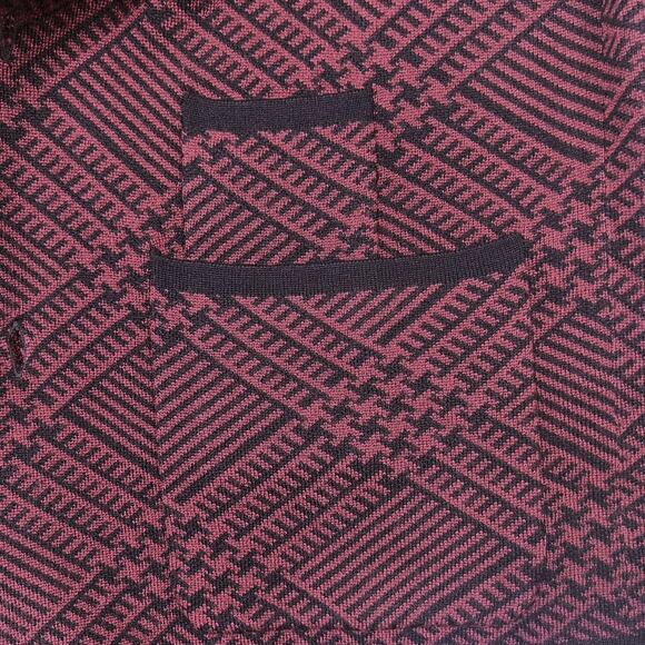 Mr. Turk Men's Size L Button Front Cardigan Sweater Trent Wool Maroon/Black - Picture 4 of 11